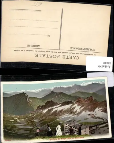 84840, Rochers de Naye Panorma Künstlerkarte Kt Waadt