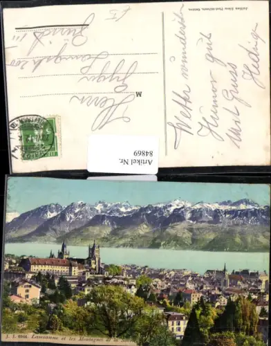 84869, Lausanne et les Montagnes de la Savoie Ortsansicht Kt Waadt