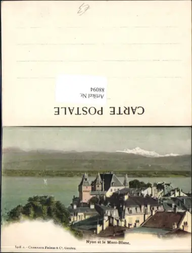 88094,Nyon Le Chateau et Mont Blanc Detailansicht Kt Waadt