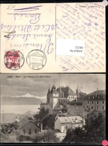 88121,Nyon Le Chateau et le Mont Blanc Detailansicht Kt Waadt