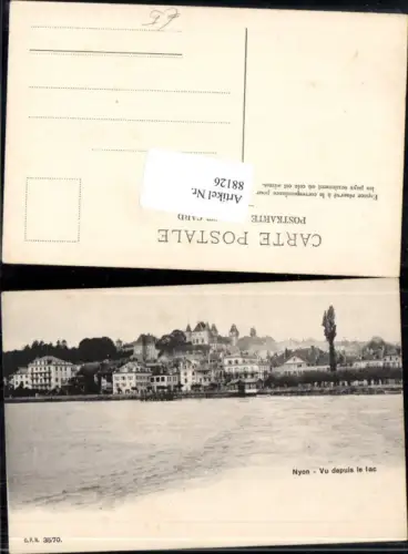 88126,Nyon Vu depuis le lac Totale Kt Waadt