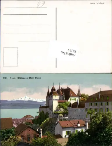 88137,Nyon Le Chateau et le Mont Blanc Detailansicht Kt Waadt