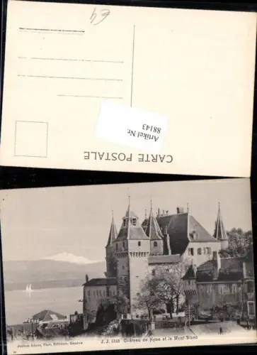 88143,Nyon Le Chateau et le Mont Blanc Detailansicht Kt Waadt
