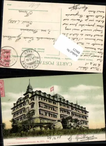 88623,Baumaroche Grand Hotel Detailansicht Kt Waadt