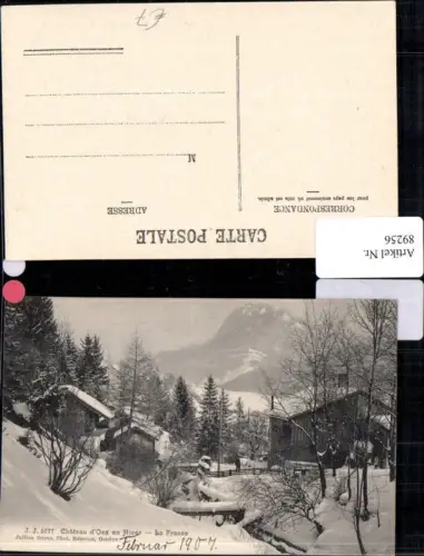89256,Chateau d'Oex en Hiver La Frasse Winterlandschaft 1907 Kt Waadt