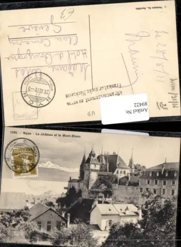 89422,Nyon le chateau et le Mont Blanc Kt Waadt