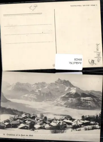 89428,Chésières et la Dent du Midi Winterlandschaft Kt Waadt