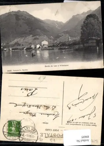 89695,Bords du Lac a Villeneuve Ruderboot am See Kt Waadt