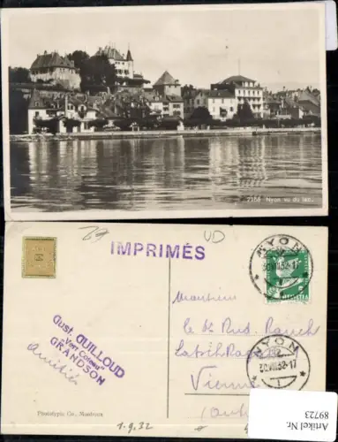 89723,Nyon vu du lac Ortsansicht vom See Kt Waadt