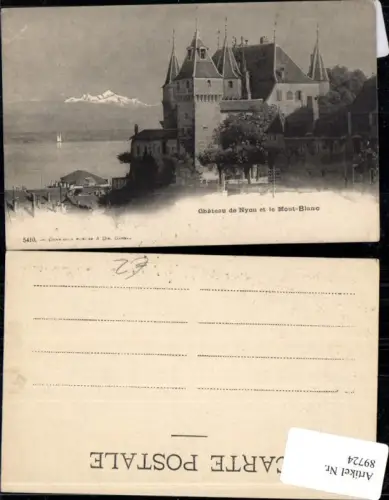 89724,Chateau de Nyon et le Mont Blanc Kt Waadt