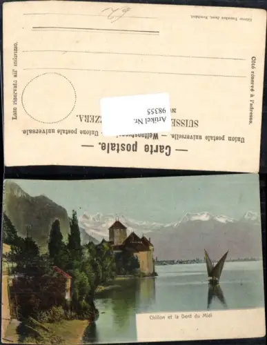 98355,Chillon et la Dent du Midi Segelboot Kt Waadt