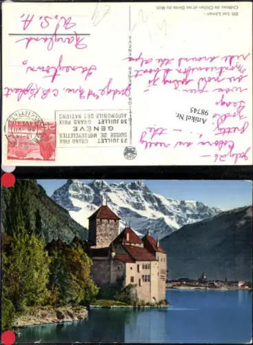 98745,Lac Lemon Chateau de Chillon et les Dents du Midi Kt Waadt
