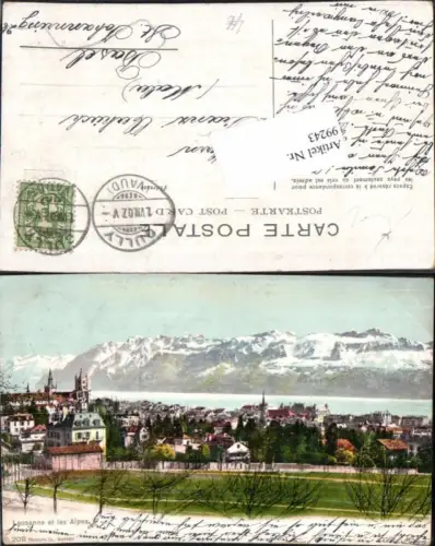 99243,Lausanne et les Alpes 1907 Kt Waadt