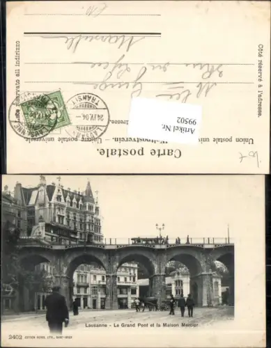 99502,Lausanne Le Grand Pont et la Maison Mercier Kt Waadt
