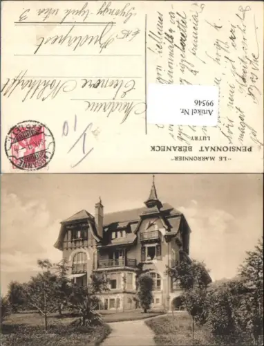 99546,Foto AK Le Marronnier Pensionnat Beraneck Lutry Kt Waadt