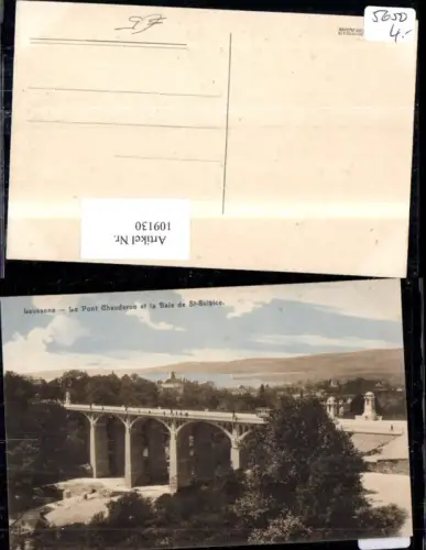 109130,Lausanne Le Pont Chauderon et la Baie de St Sulpice Brückenansicht Kanton Waadt