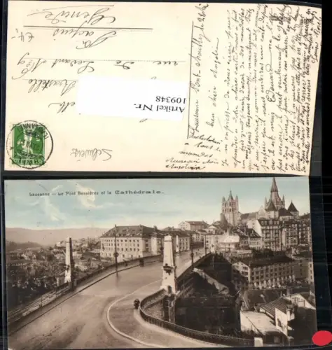 109348,Lausanne Le Pont Bessieres et la Catheadrale Kt. Waadt