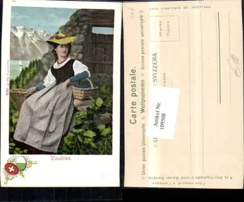109508,Vaudoise Dame in Tracht Kt Waadt