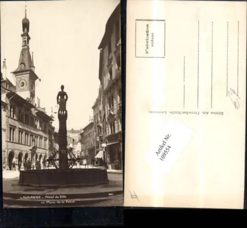 109554,Lausanne Hotel de Ville et Place de la Palud Kt Waadt