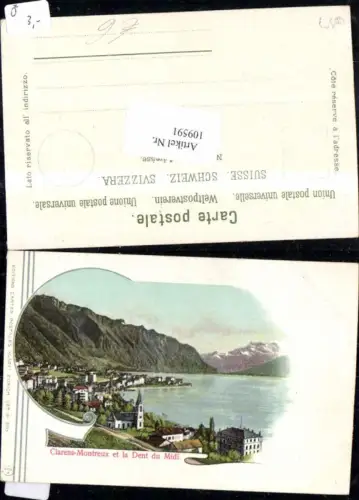 109591,Clarens Montreux et la Dent du Midi Kt Waadt