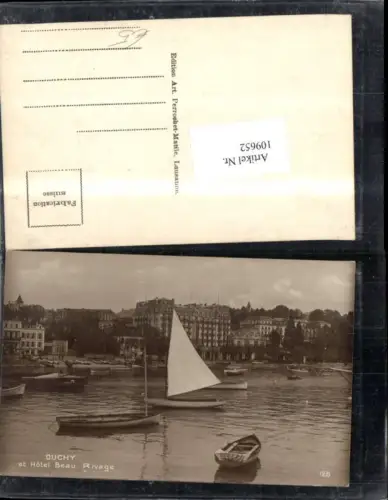 109652,Ouchy et Hotel Beau Rivage Segelboot Kt Waadt