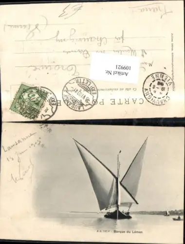 109921,Barque du Leman Segelboot Kt Waadt