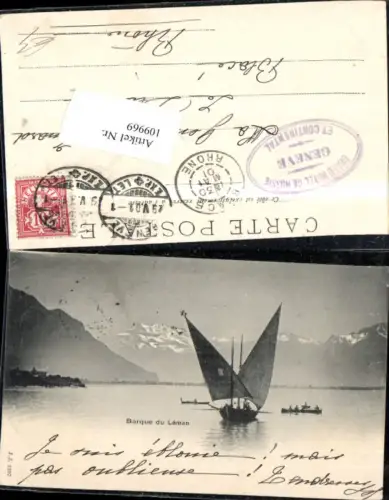 109969,Barque du Leman Segelboot Kt Waadt