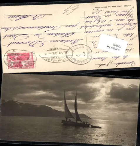 109995,Foto AK Nyon Gare Segelboot Kt Waadt