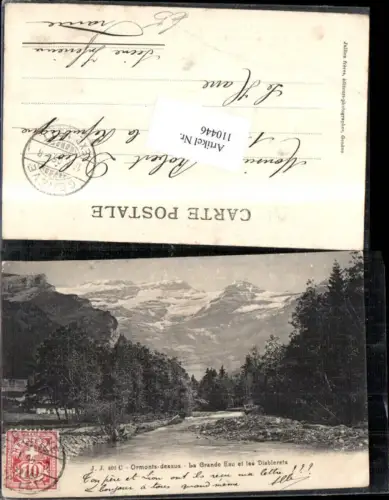 110446,Ormonts dessus La Grand Eau et les Diablerets 1906 Kanton Waadt