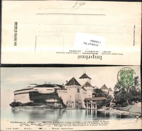 110486,Chateau de Chillon Schloss 1905 Kanton Waadt