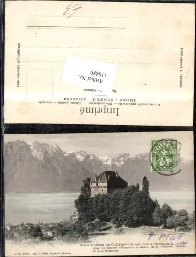 110489,Vieux Chateau du Chatelard Schloss 1905 Kanton Waadt
