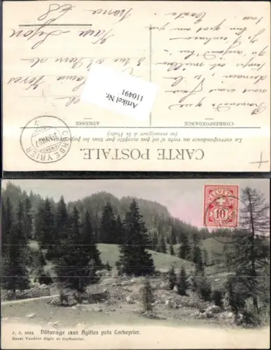 110491,Paturage aux Agittes pres Corbeyrier 1907 Kanton Waadt
