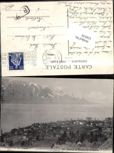 110538,Clarens et Montagnes de Savoie 1921 Kanton Waadt