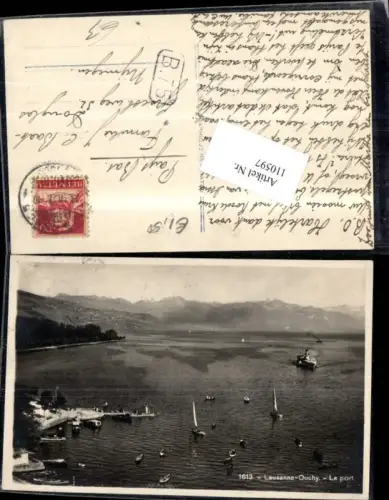 110597,Lausanne Ouchy Le port Dampfer Schiff 1927