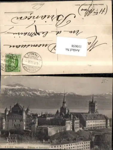 110658,Lausanne Chateau et Cathedrale 1909 Kanton Waadt