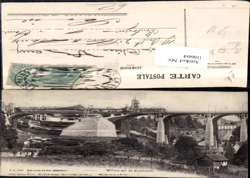 110664,Lausanne Pont de Montbenon Brücke 1907 Kanton Waadt
