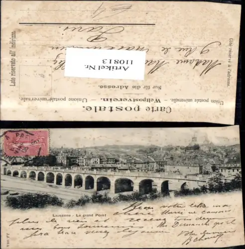 110813,Lausanne Le grand Pont 1906 Kanton Waadt