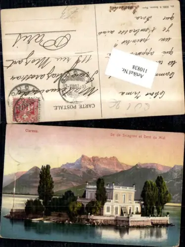110838,Clarens Ile de Salagnon et Dent du Midi 1907 Kanton Waadt