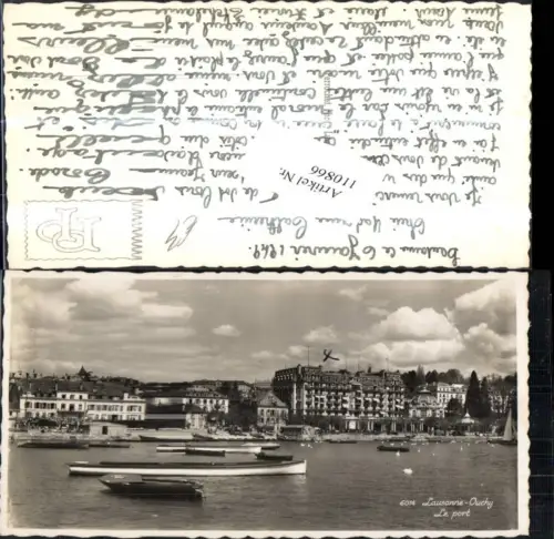 110866,Lausanne Ouchy Le port Boote 1949 Kanton Waadt