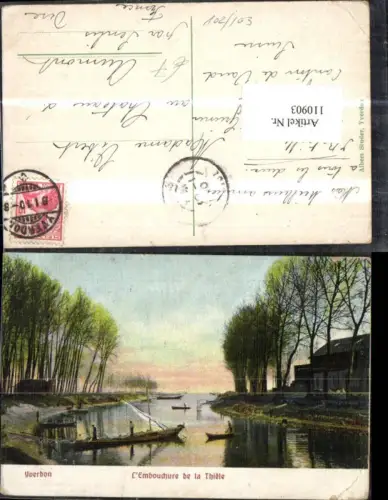 110903,Yverdon L�Embouchure de la Thiele Boote 1910 Kanton Waadt