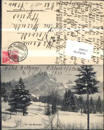 111043,Les Muverans Winterlandschaft 1911 Kanton Waadt