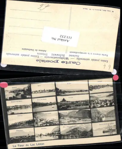 111232,Le Tour du Lac Leman MehrbildAk Kanton Waadt
