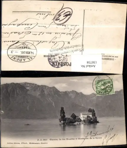 130738,Clarens Ile des Mouettes et Montagense de la Savoie Ansicht 1906 Kt. Waadt