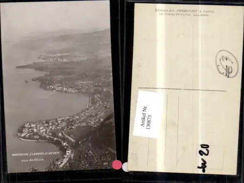 130873,Montreux Clarens et Vevey vus de Glion Totale Kt. Waadt