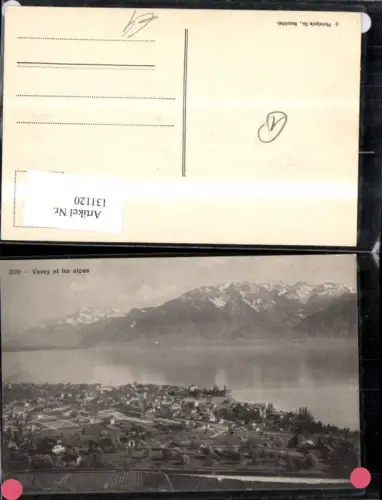 131120,Vevey et les alpes Ansicht Kt. Waadt