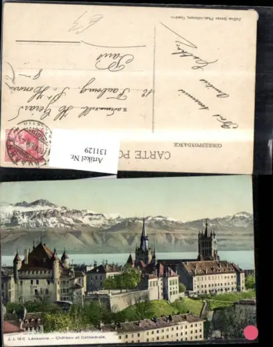 131129,Lausanne Chateau et Cathedrale Ansicht 1908 Kt. Waadt