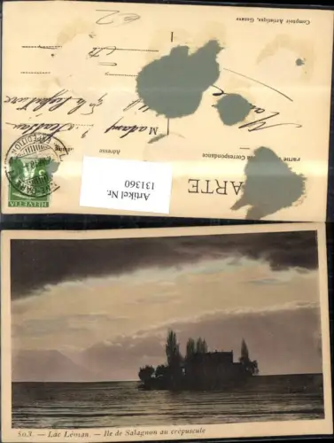 131360,Lac Leman Ile de Salagnon au crepuscule Ansicht 1910 Kt. Waadt