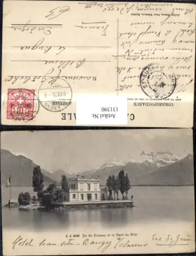 131390,Ile de Clarens et la Dent du Midi Ansicht 1905 Kt. Waadt