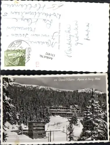 131492,Crans sur Sierre Alpina et Savoy Hotel Winteransicht 1968 Kt. Waadt
