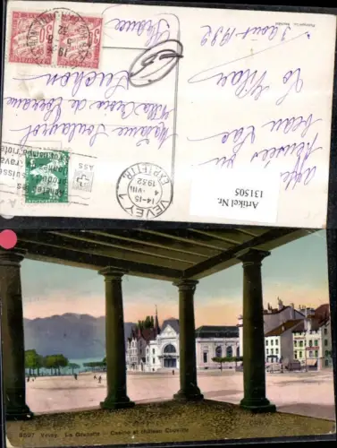 131505,Vevey La Grenette Casino et chateau couvreu Ansicht 1932 Kt. Waadt